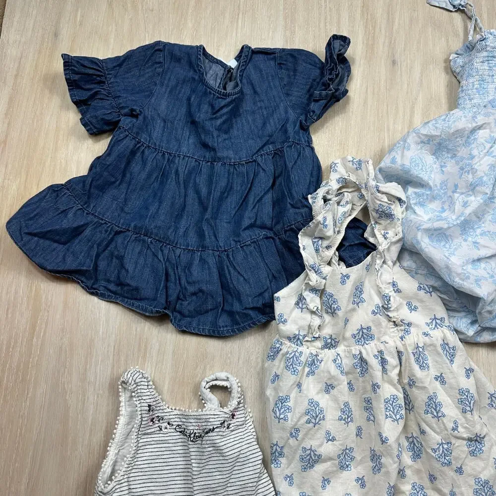 5 Piece Bundle Lot Cat & Jack Calvin Klein Audrey Camille Boho Summer Dress 4T